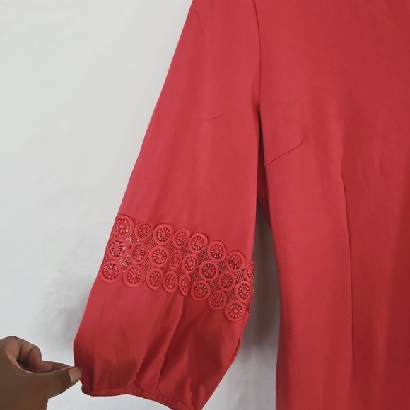 Talbots Womens Pink Dress With Puff Sleeves Size 16 - Picture 5 of 8